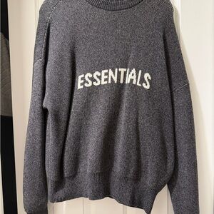 Essentials Gray Crewneck Sweater for Women